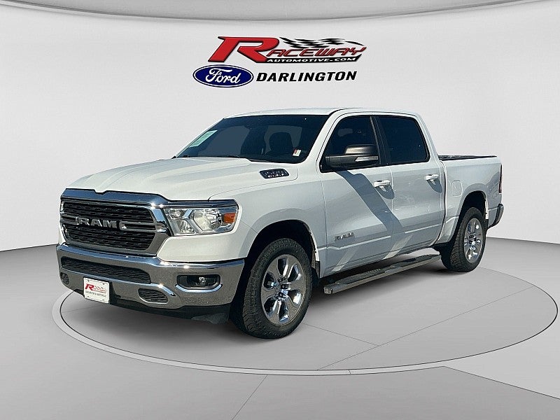 2022 RAM 1500 Big Horn/Lone Star in White — front three-quarter view