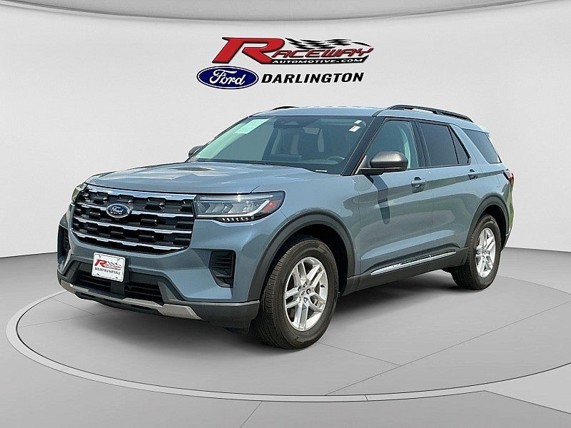 2025 Ford Explorer Active in Blue — front three-quarter view