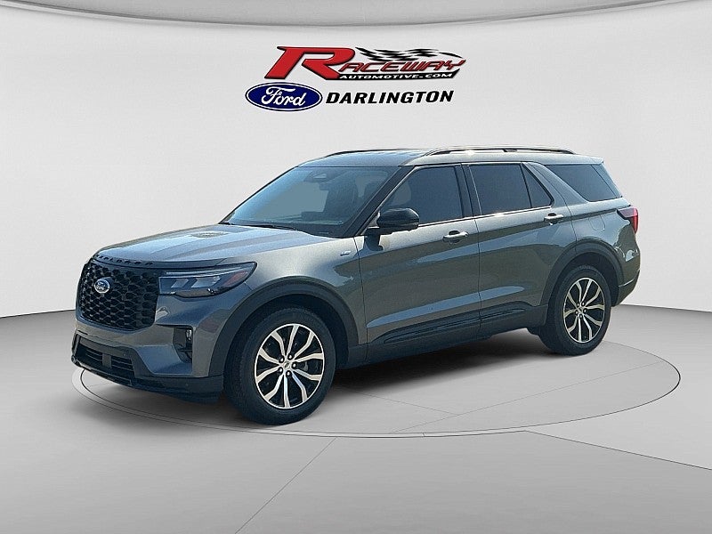 2026 Ford Explorer ST-Line in Gray — front three-quarter view