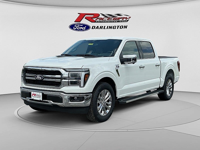 2026 Ford F-150 Lariat in White — front three-quarter view